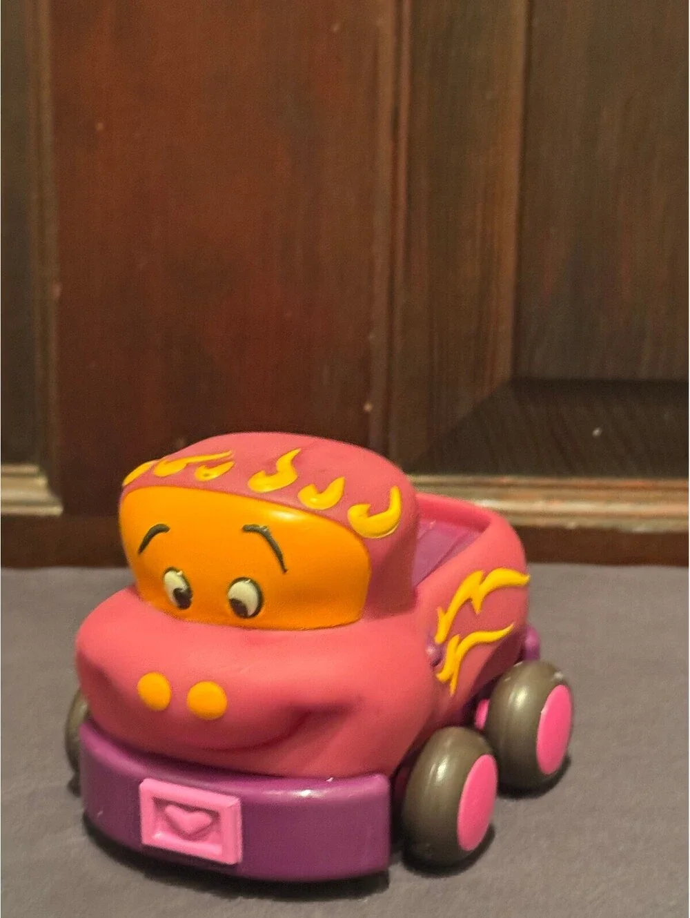Just B. Pink and Purple Toy Truck with Flame Design